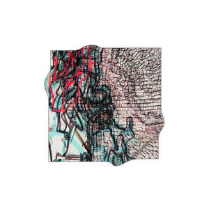 Turquoise Silk Square Floral Pattern Scarf - Product Image 1