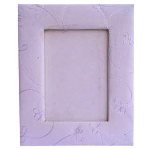 Nuevo diseño moderno personalizado, Color lavanda liso, papel de algodón bordado de hecho a mano, lindo marco de fotos para decoración del hogar - Product Image 2