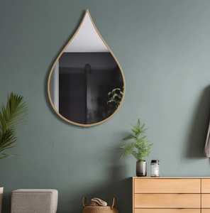 Espejo de pared de gota de lluvia de madera, espejo de pared de madera, espejo de pared moderno, espejo de pared único espejo veneciano para decoración del hogar - Product Image 2