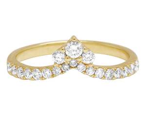 Anillo de Plata de Ley 925 chapado en oro con diamante de moissanita de corte redondo, joyería elegante y asequible para mujer - Product Image 1