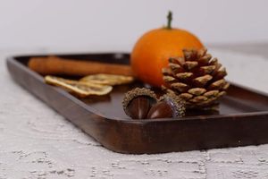 Wholesale Custom Size ARTISAN AURA Stylish Melamine <b>Plastic</b> Wooden Serving <b>Tray</b> with Handle <b>Food</b> Grade for Home Use Cheap Price - Product Image 4