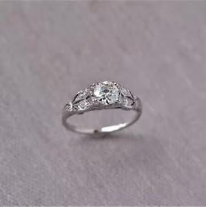 Anillo antiguo de oro macizo de 14K, corte redondo, Diamante cultivado en laboratorio, compromiso, regalo de aniversario de boda para madre, decoración de fiesta para mujer - Product Image 3