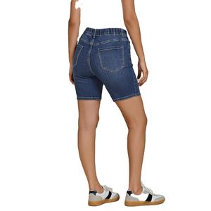 <b>Women's</b> Trendy Skinny <b>Jean</b> Shorts Summer Casual Long Stretch <b>Pull</b>-<b>On</b> High Elastic Waist Colored Wash Waterproof Walking Shorts - Product Image 5