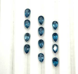 NATURAL London Blue Topaz Pear CUT Loose gemstone Lot 3*5mm ของแท้ลอนดอนบลูโทแพซร่ำรวย Ocean Blue - Product Image 6
