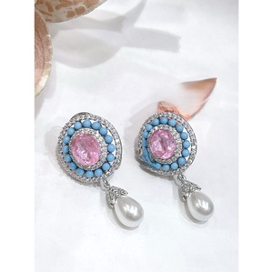 Pendientes de Botón Elegantes de Plata de Primera Calidad con Circonitas Modernas para Mujer, para Bodas y Fiestas - Product Image 2