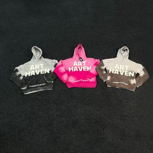 Sudadera con capucha de forro polar de Algodón 100% con logotipo personalizado para hombre Diseño vintage desteñido por el sol Patrón sólido para uso en invierno - Product Image 2