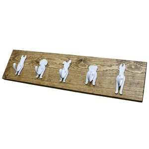 Handmade rắn gỗ sồi treo tường Rack áo với kệ và sắt móc Home Organizer Key chủ và khăn móc áo - Product Image 6