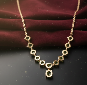 Collar de Plata de Ley 925 con Baño de Oro de 18 Quilates y Piedra Preciosa Verde Hidro para Mujer, Ideal para Fiestas - Product Image 4