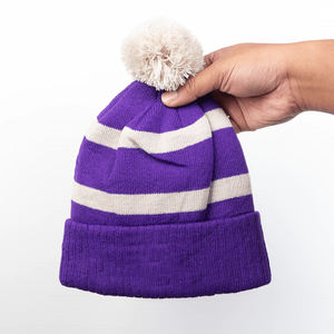 Gorro de Invierno con Pompones para Unisex, Suave, Cálido, Tejido, con Estampado Digital, Cómodo para el Frío - Product Image 1