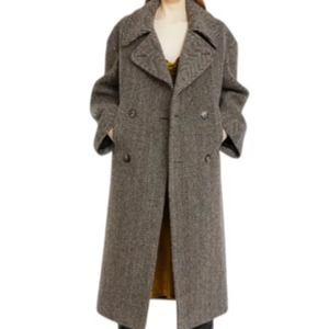 <span class=keywords><strong>Cappotto</strong></span> di Lusso in 100% Lana Vergine, Doppiopetto, <span class=keywords><strong>Oversize</strong></span> con Collo Abbassato, Soprabito Invernale Certificato - Product Image 1