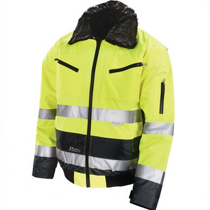 High-Viz <b>Pilot</b> <b>Jacket</b> in Yellow/Grey with Reflective Stickers & Lights Prevent High-Avisibility Product - Product Image 2