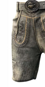 Pantalon court en cuir bavarois sur mesure pour homme, Trachten Lederhosen, pantalon taille mi-haute, couleur unie, costume authentique d'Oktoberfest - Product Image 5