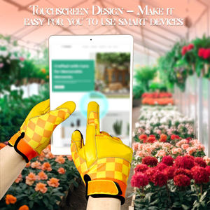 Guantes de Jardinería de Cuero para Mujer con Impresión Personalizada, Pantalla Táctil, Agarre Antideslizante, Guantes de Protección para Plantación y Poda en Invernadero - Product Image 5