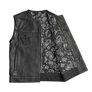 Gilets en cuir très demandés, gilets en cuir personnalisés pour hommes, gilets de motard en cuir véritable pour hommes - Product Image 4