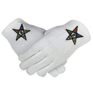 Logo personnalisé100 % coton blanc maçonnique Regalia Lodge blanc passé maître gants maçonniques - Product Image 2
