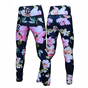 Mallas de Yoga transpirables de secado rápido sublimadas personalizadas, mallas deportivas de compresión para correr para mujer, mallas de Yoga sin costuras de cintura alta - Product Image 3