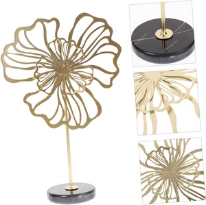 Présentoir à fleurs finition dorée Belle sculpture de table décorative pour la maison, le bureau, le salon, l'événement, l'affichage des cadeaux. - Product Image 5