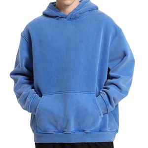Pull d'hiver à capuche délavé à l'acide 100% coton Loose Fit Vintage Custom Logo Design Streetwear Style Hoodie - Product Image 2
