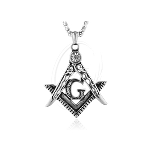 Alfileres de solapa de Masonería de metal de alta calidad personalizados promocionales 925 plata esterlina masón redondo masónico CZ colgante - Product Image 1