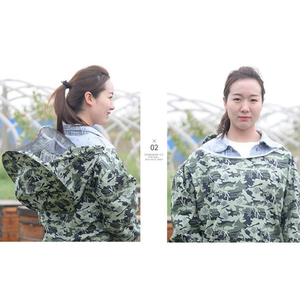 แจ็กเก็ตสูทป้องกันผึ้งระบายอากาศได้ดีมีซิปสองชั้นพร้อมผ้าคลุมหน้าหมวกสำหรับคนเลี้ยงผึ้งแบบพับได้ - Product Image 3