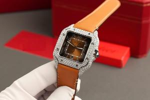 Reloj Cuadrado Automático Mecánico Unisex de Lujo, Estilo Hip Hop, Elegante Correa de Cuero Genuino, Caja de Acero Inoxidable, Japonés - Product Image 2