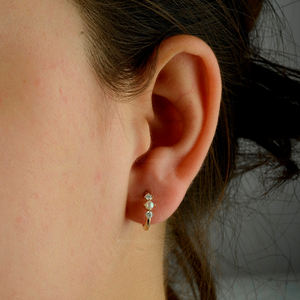 Nouvelles conceptions boucles d'oreilles en perles d'or massif 14k bijoux indiens pour fiançailles mariage productibles en 10K / 18K - Product Image 5