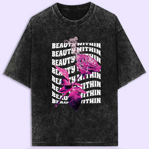 Camiseta de Alta Calidad, Prelavada con Ácido, Estilo Hip Hop, Corte Regular, Poliéster/Algodón Ecológico, Diseño Vintage Personalizado en la Parte Delantera - Product Image 5