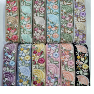 ปักลิ้นและลูกไม้จากเครื่องจักรสั่งทําพิเศษลายดอกไม้และเรขาคณิต และมีสิบสองสีสําหรับชุดแต่งงาน - Product Image 5