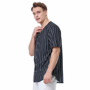 Camiseta de Béisbol para Hombre, Corte Ajustado, Lisa, Informal, de Manga Corta, Transpirable, de Secado Rápido, Uniforme Deportivo, Tallas S-2XL, Poliéster/Algodón - Product Image 4