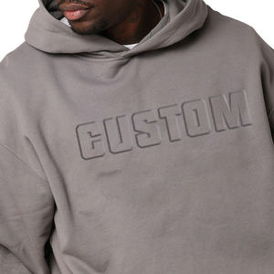 Sudadera con capucha de algodón de otoño unisex con logotipo bordado y sudadera de gran tamaño de lana Premium teñida Lisa para pedidos de marca - Product Image 2