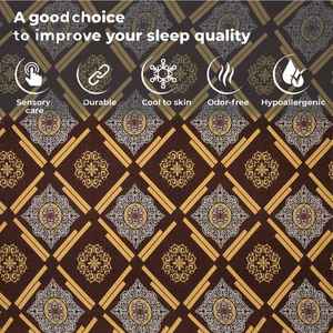 Drap de lit double queen ajusté en coton 240 TC floral noir avec 2 taies d'oreiller - Product Image 5