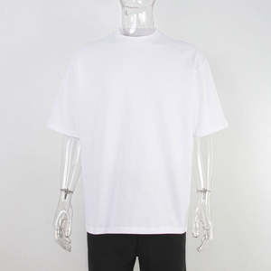 T-shirt pour homme en coton 100% de qualité supérieure, poids lourd 280 g/m², sur mesure, style ajusté tendance, longueur courte, couleur unie - Product Image 6