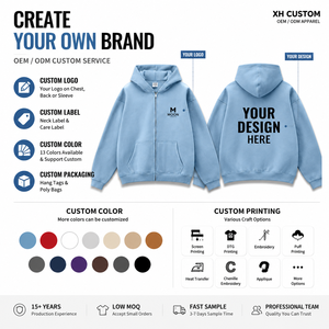 350G Heavy Weight Fleece Zip Hoodie Oversized Cotton Blend Sweatshirt <b>Men</b> Women Streetwear Hoodie OEM ODM Custom Manufacturer - Product Image 3