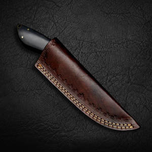 Wholesale Custom Handmade Quanah Damascus Steel Hunting <b>Knife</b> 1095 15N20 <b>Twist</b> Pattern Full Tang Fixed Blade OEM Leather Sheath - Product Image 5