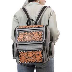 Trending Style Custom Bohemian Western Real Leather <b>Saddle</b> Blanket Backpack Tassel Flowers <b>Women</b> Casual Customized Color Best - Product Image 5
