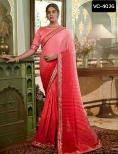 Tendance Vichitra Soie Broderie Travail Saree Indien Femmes Vêtements De Mariage En Gros De Surat - Product Image 5