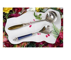 Juego de cucharas para servir cubiertos con mango redondo de madreperla para uso en la cocina - Product Image 6