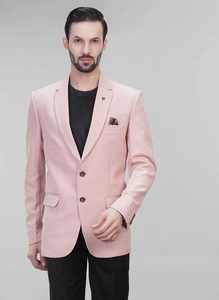 จำหน่ายเสื้อเบลเซอร์สีชมพูสำหรับผู้ชาย ดีไซน์คลาสสิก เหมาะสำหรับงานธุรกิจและงานกลางคืน มีจำหน่ายในราคาขายส่ง - Product Image 3