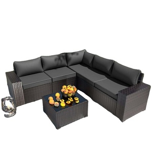 Meubles de jardin-Meubles d'extérieur pour villa Ensemble de canapés sectionnels imperméables Ensemble de canapés de jardin en forme de L pour hôtel villa - Product Image 1