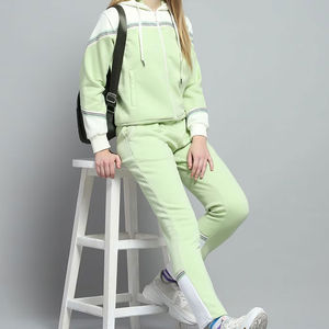 Premium Quality <b>Women's</b> New Two-Piece Sports <b>Leisure</b> Set Autumn Winter Hoodie Fleece Sweatpants Solid Organic Cotton Sweatsuit - Product Image 4