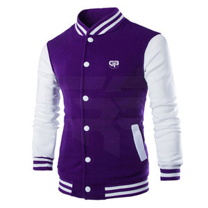 Blouson universitaire homme slim fit de haute qualité, élégant, avec col montant et boutons, en polaire, pour l'hiver, tissu personnalisé, service OEM - Product Image 1