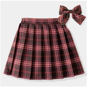 Bear LEADER กระโปรงพลีทผ้าไหมลายตารางหมากรุกสำหรับเด็กผู้หญิงสไตล์เกาหลีโลโก้ได้ตามต้องการฤดูใบไม้ผลิฤดูใบไม้ร่วง - Product Image 4