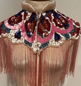 Chal de Encaje con Cuentas y Flecos Multicolores para el Cuello y los Hombros - Product Image 3