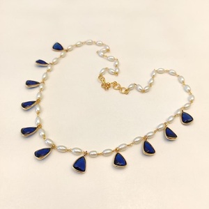 Designer Zirconia Hydro Natural Stone Necklace <b>Set</b> with <b>Earrings</b> Silver Finish <b>Gold</b> Plated CZ Diamond for Women's Wedding - Product Image 1