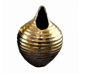 แจกันอลูมิเนียมสีทองคุณภาพดีที่สุดของตกแต่งโต๊ะสำหรับตกแต่งบ้านตกแต่งโต๊ะทำจากมือสไตล์อินเดียทันสมัยไม่เหมือนใคร - Product Image 1