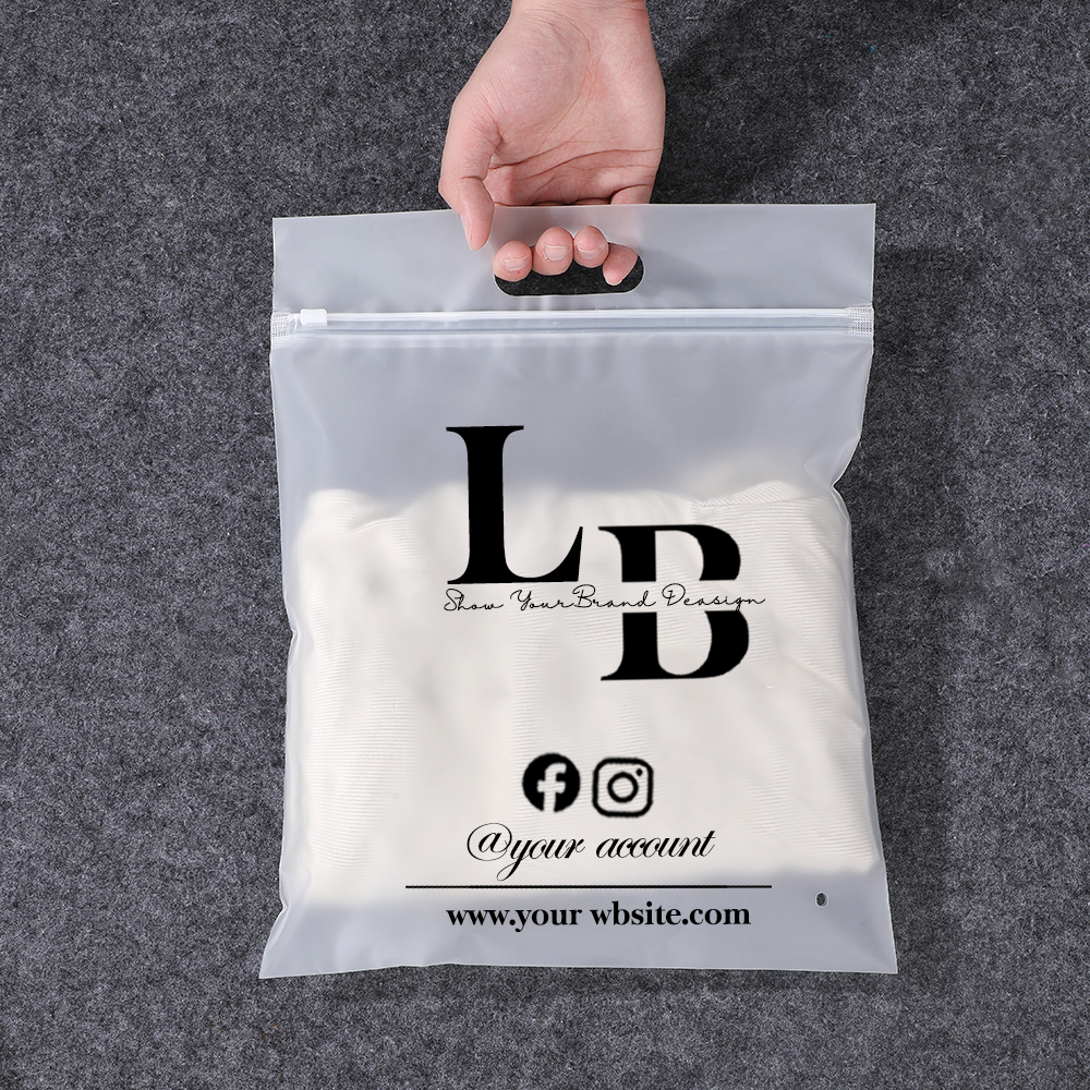 Frosted Zipper Bag With Handle