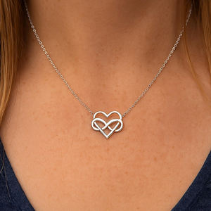 Collar de Corazón Infinito de Moda, Plata de Ley 925, Joyería Minimalista Hecha a Mano, Colgante de Nudo de Amor, Collares, Regalos para Mujer - Product Image 2