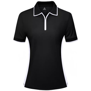เสื้อโปโลมีปกสองสีสำหรับผู้หญิงเสื้อโปโลออกแบบโลโก้ได้ตามต้องการ - Product Image 1