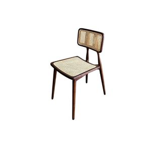 Silla de Comedor de Madera Maciza de Teca y Ratán, Diseño Moderno y Minimalista, para Comedores, Hoteles y Restaurantes - Product Image 3