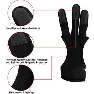 Gants d'entraînement à l'arc à trois doigts, accessoires flexibles pour la prise de cordes d'arc, pour les sports de plein air, la pratique de tir à la cible et l'arc professionnel - Product Image 2